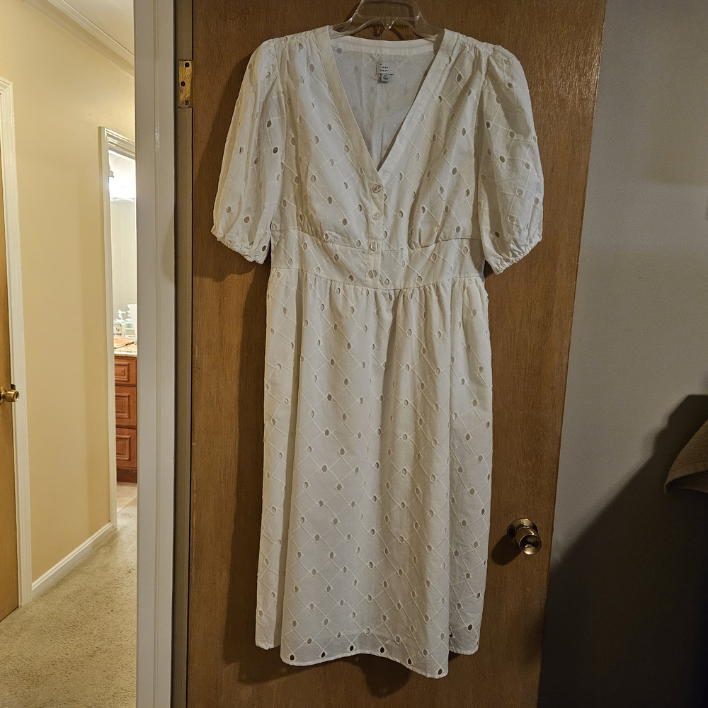 A New Day White Puff Sleeve dress